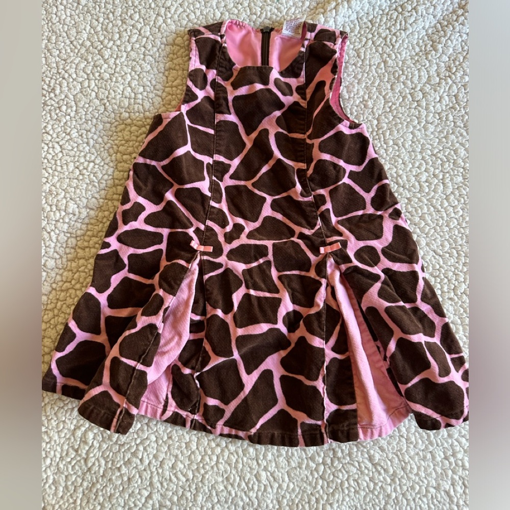 Gymboree Giraffe dress size:3T toddler/girls, pink,brown, bows